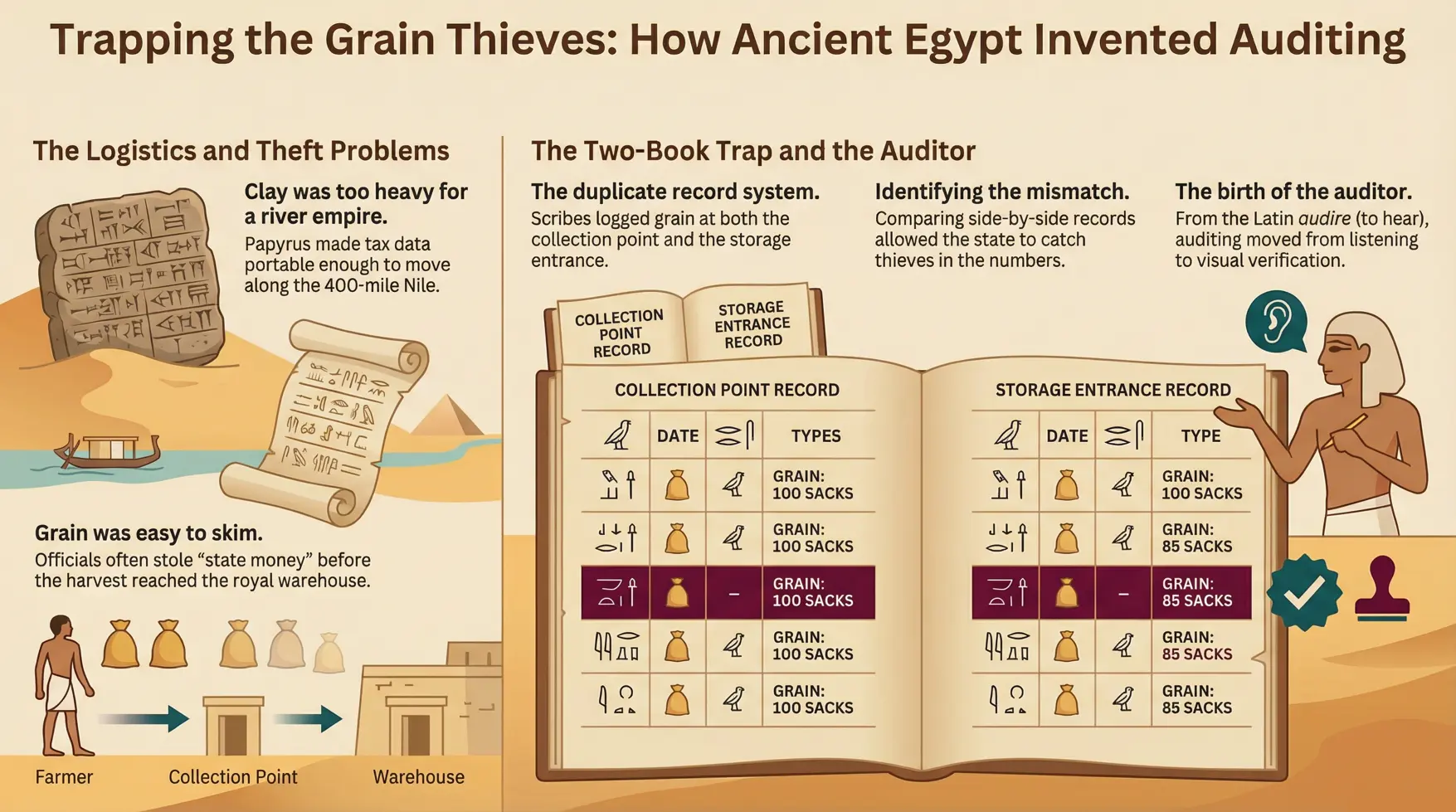 Egyptian papyrus scrolls — portability that transformed record-keeping across the ancient world
