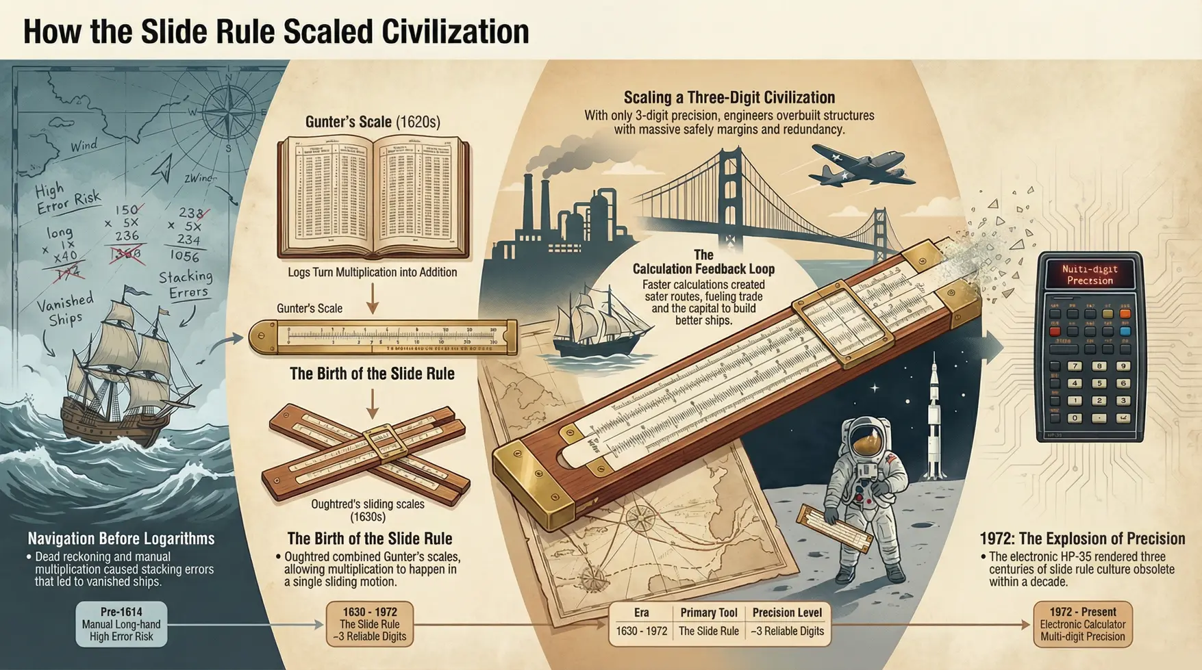 Navigation once killed more sailors than war — the slide rule changed everything