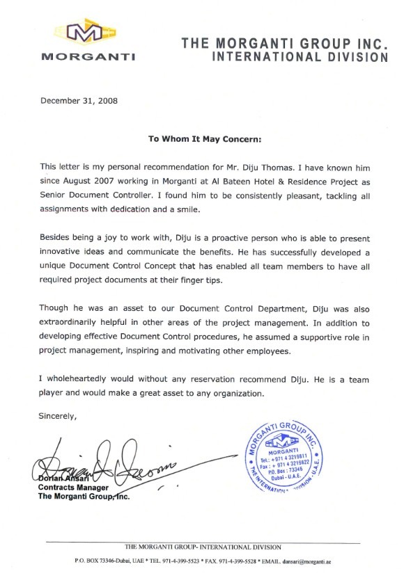 Recommendation β Contracts Manager